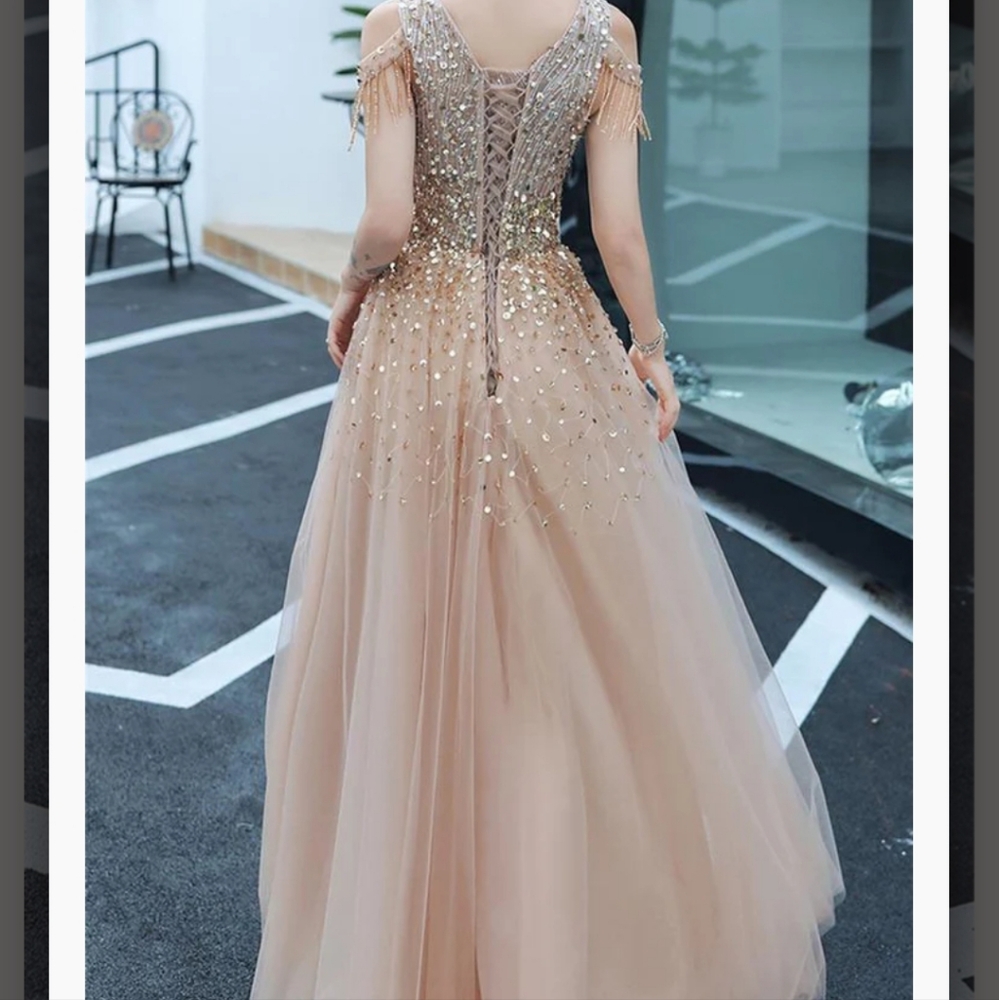 Sequin Embellished Evening Gown - Picture 3 of 13